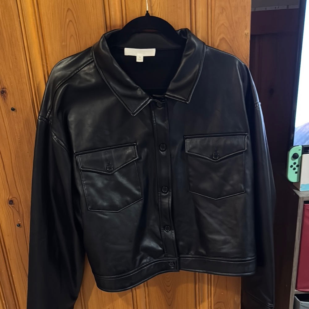 Black Faux Leather Jacket